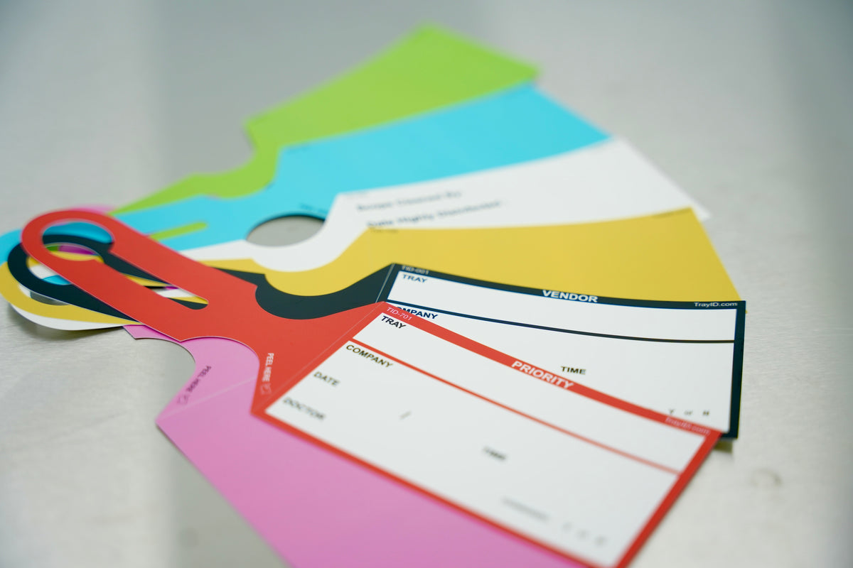 TrayID labels on wrapped surgical trays