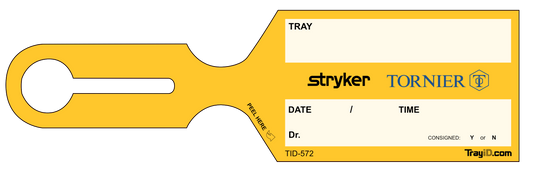 Tornier / Stryker Yellow Vendor Tag — 500 Pack (TID-572)